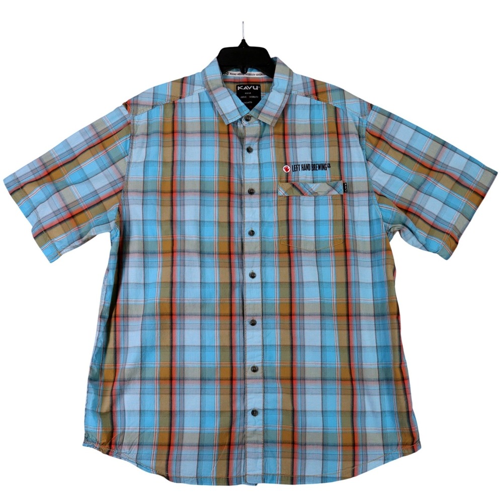 Left Hand Brewing KAVU Plaid Shirt Mens XXL Button‎ Down Pocket Outdoor Wear
